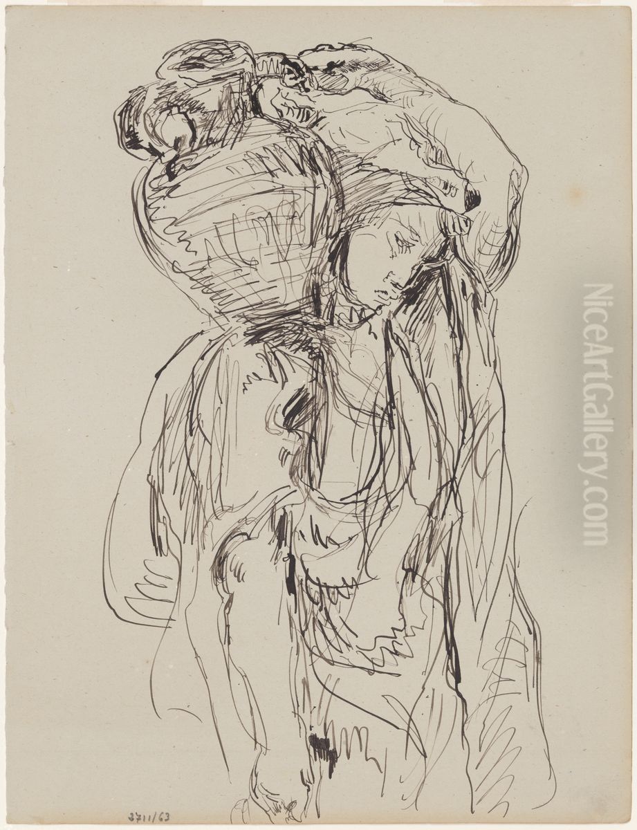 Algerienne a la cruche Oil Painting by James Ensor