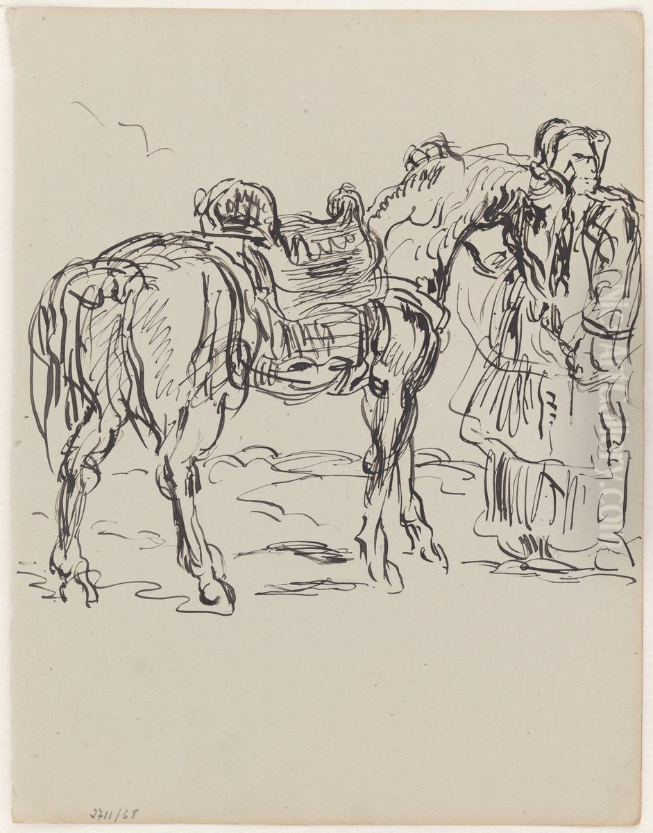 Arabische ruiter en paard Oil Painting by James Ensor