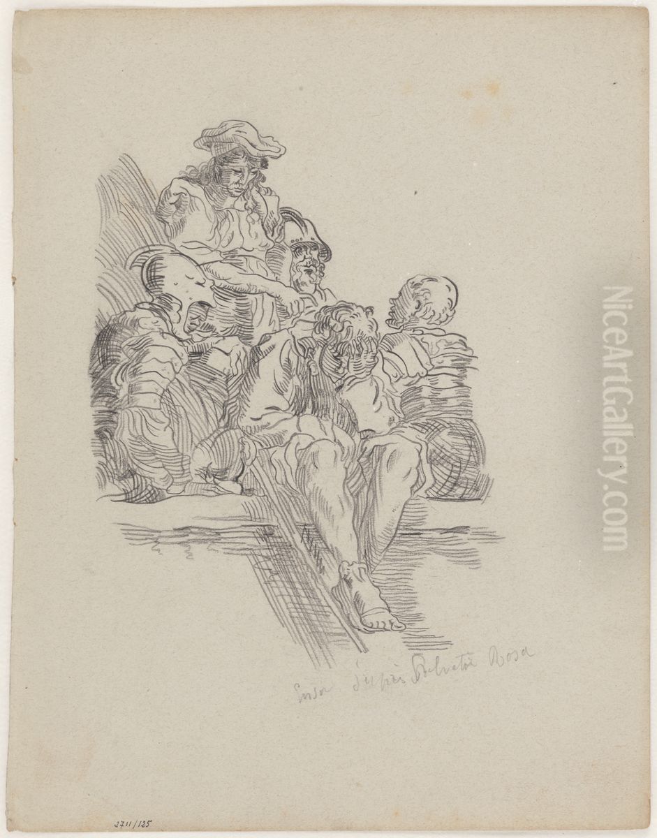Kopie naar Salvator Rosa Oil Painting by James Ensor