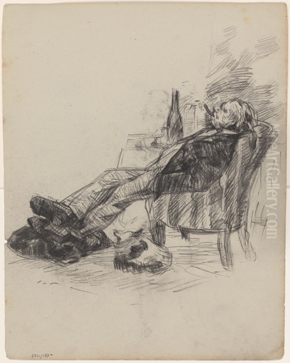 Seated Man Oil Painting by James Ensor