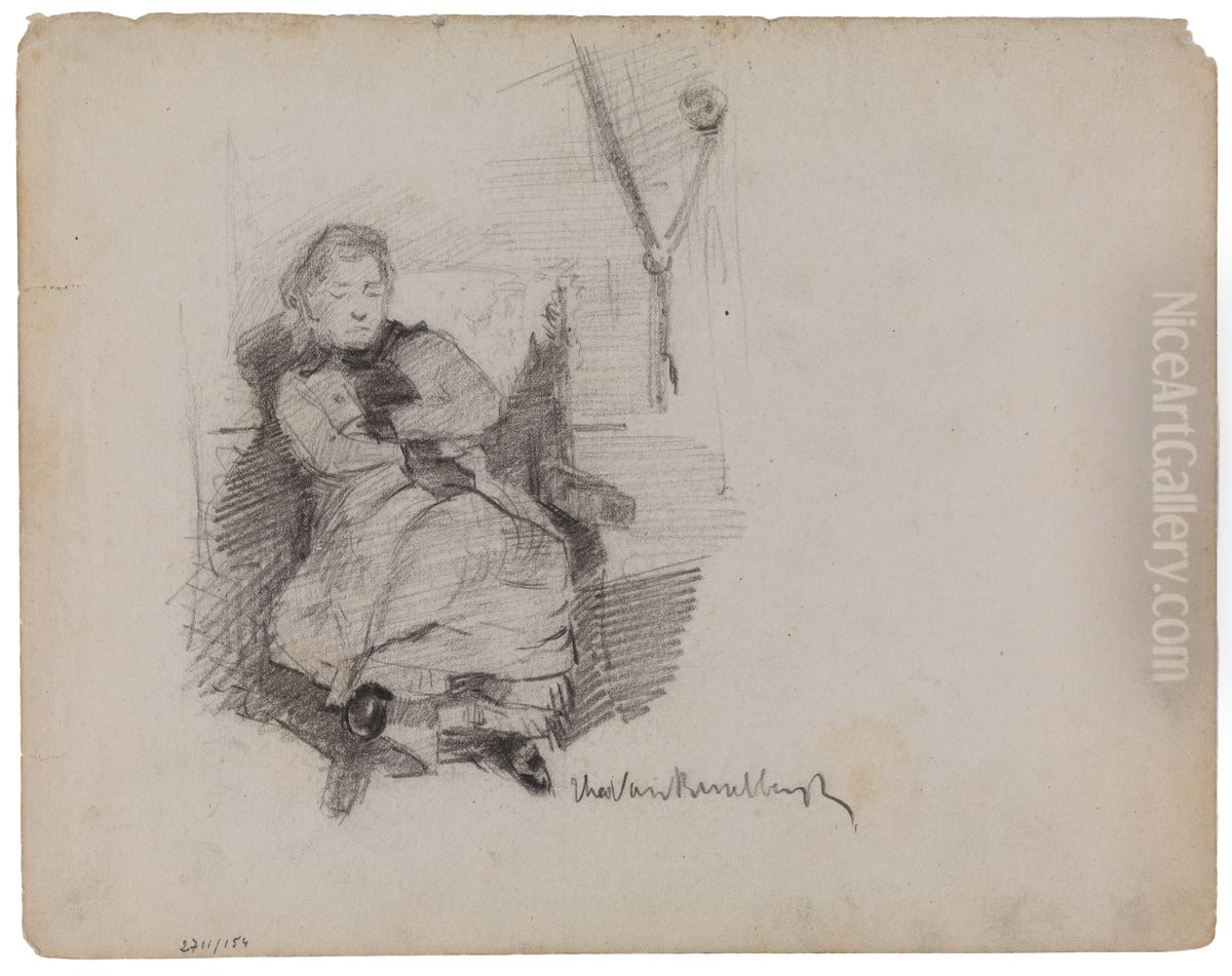 Sleeping Woman Oil Painting by Theo van Rysselberghe