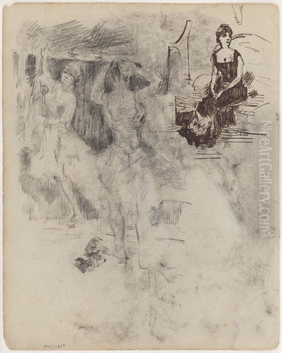Twee danseressen Oil Painting by James Ensor