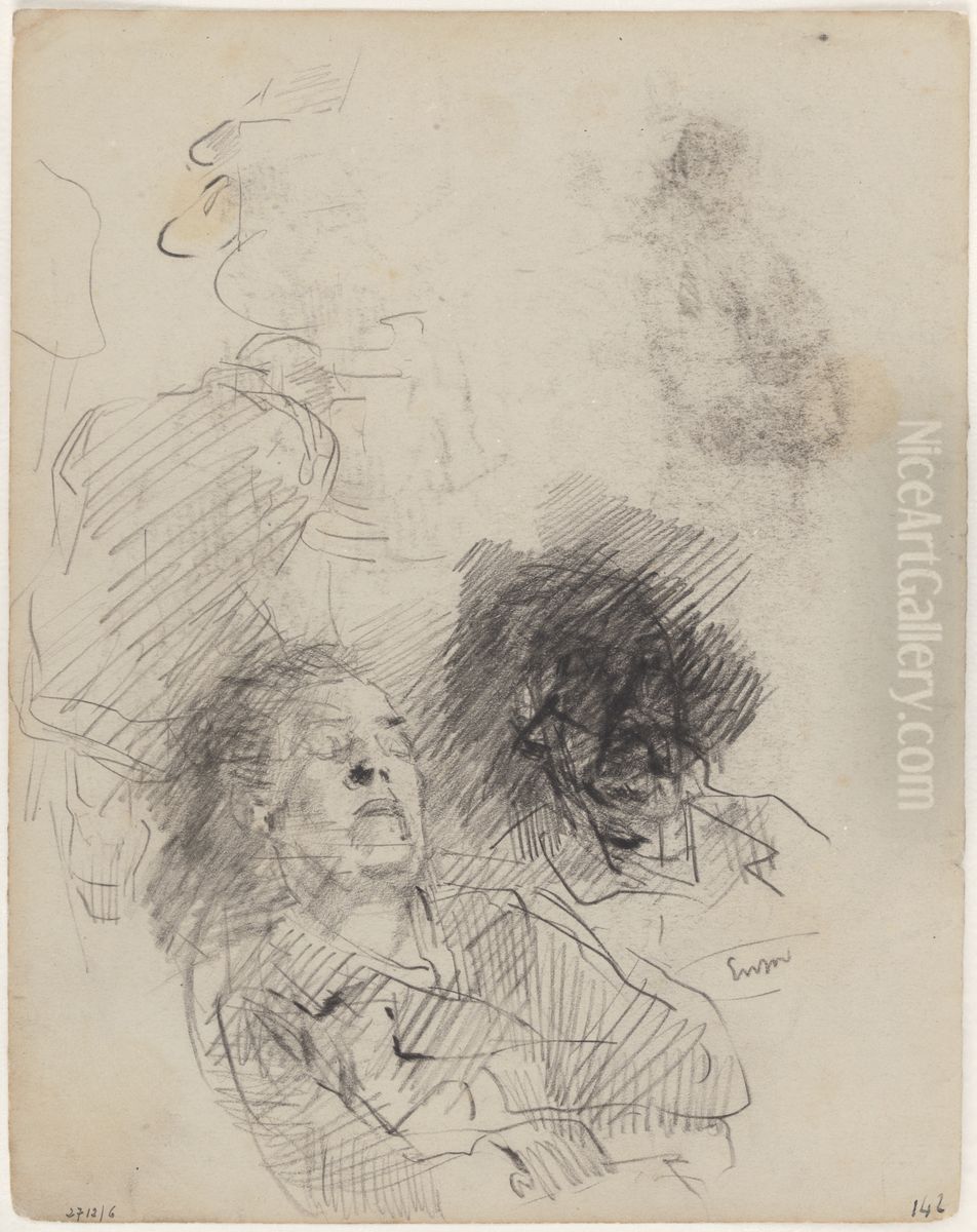 Slapende vrouw Oil Painting by James Ensor