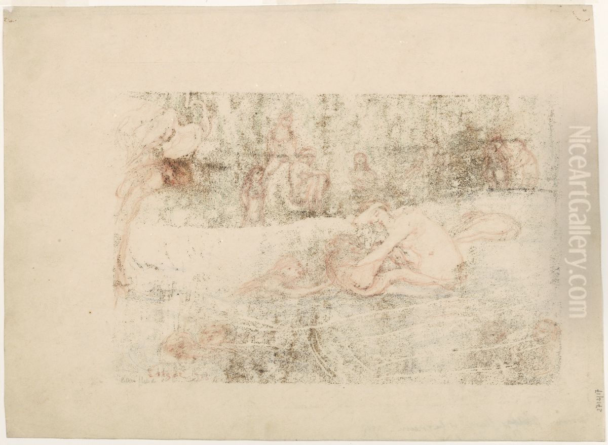 Streaming water Oil Painting by James Ensor