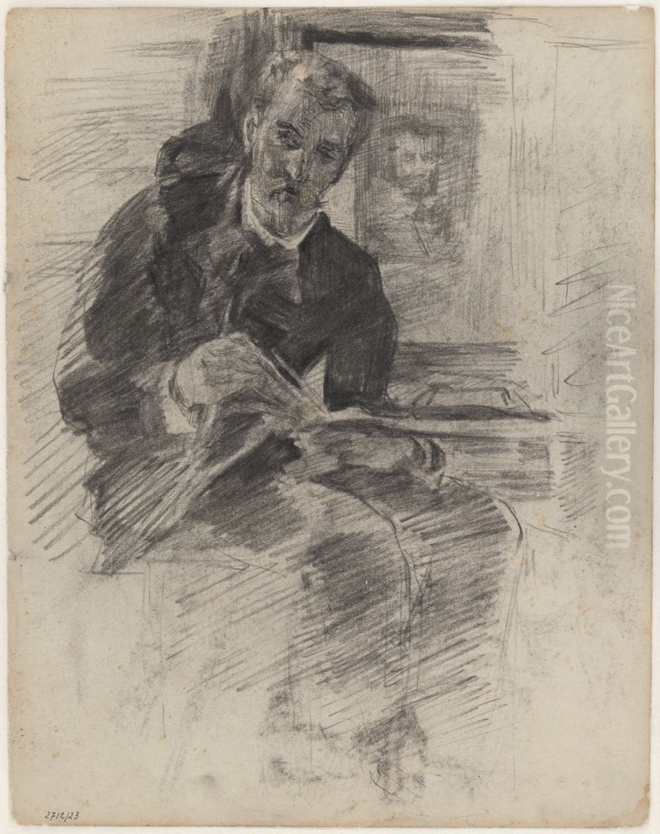 Lezende man Oil Painting by James Ensor Lezende man Oil Painting by James Ensor