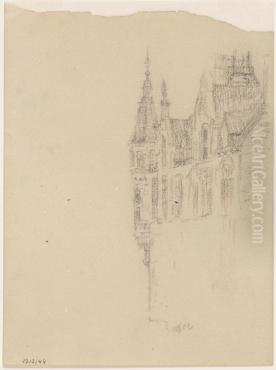 Huis met torenerker Oil Painting by James Ensor