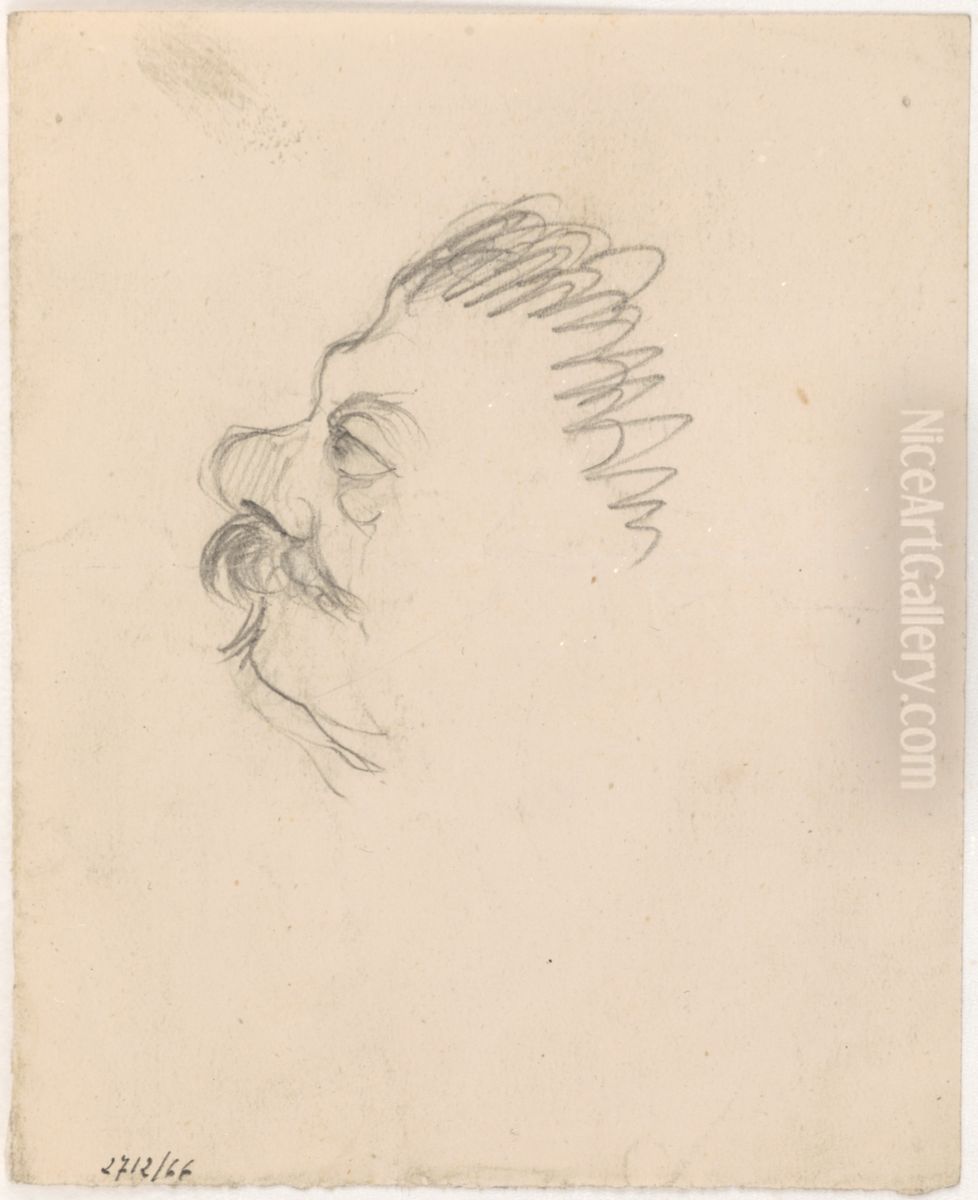 Manshoofd in profiel Oil Painting by James Ensor