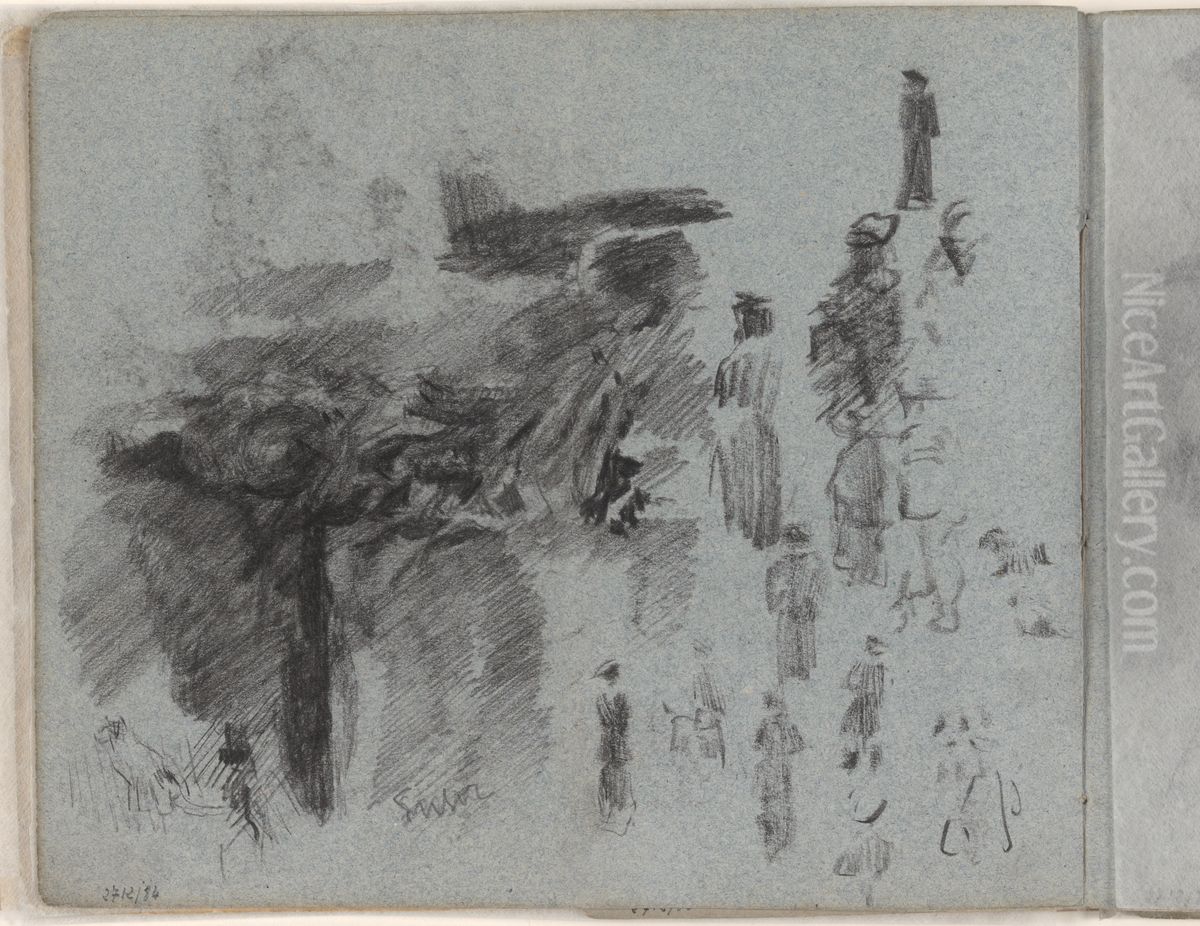 Silhouetten Oil Painting by James Ensor