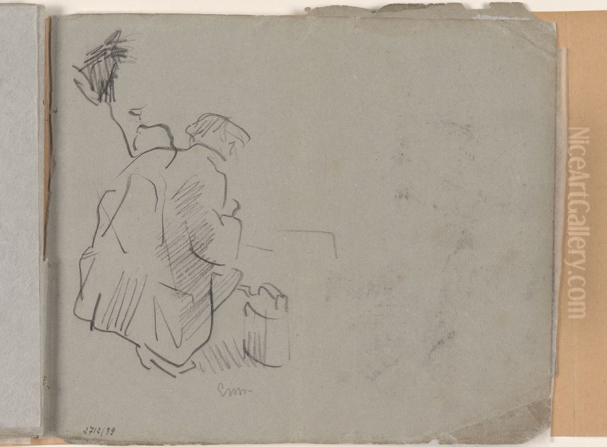 Gehurkte man met petroleumbus Oil Painting by James Ensor