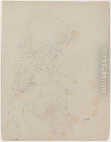 Meisje met witte voorschoot Oil Painting by James Ensor
