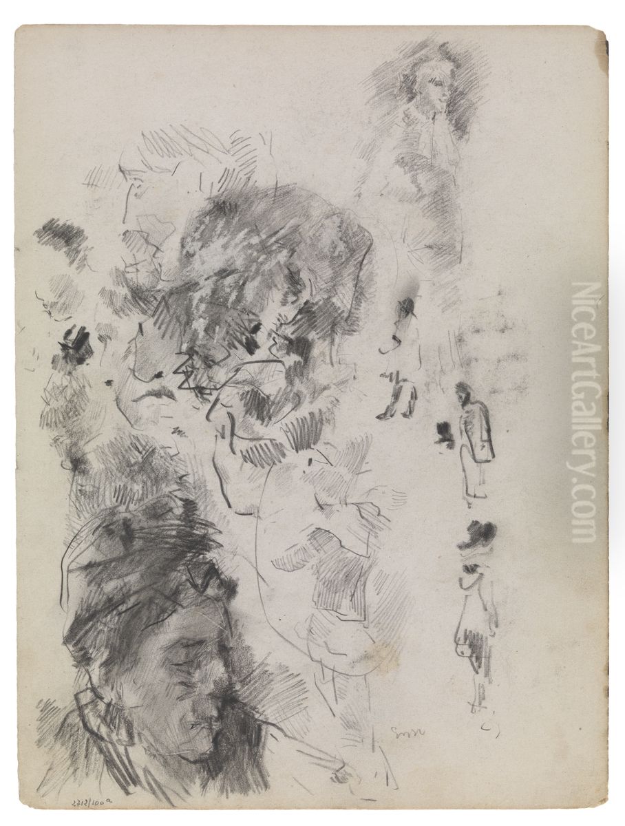 Moeder van Ensor en silhouetten Oil Painting by James Ensor