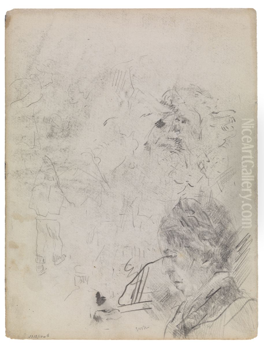 Moeder van Ensor en silhouetten Oil Painting by James Ensor