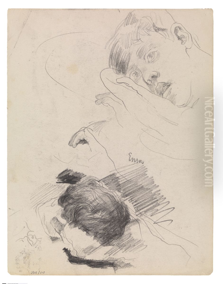 Rustende vrouw Oil Painting by James Ensor Rustende vrouw Oil Painting by James Ensor