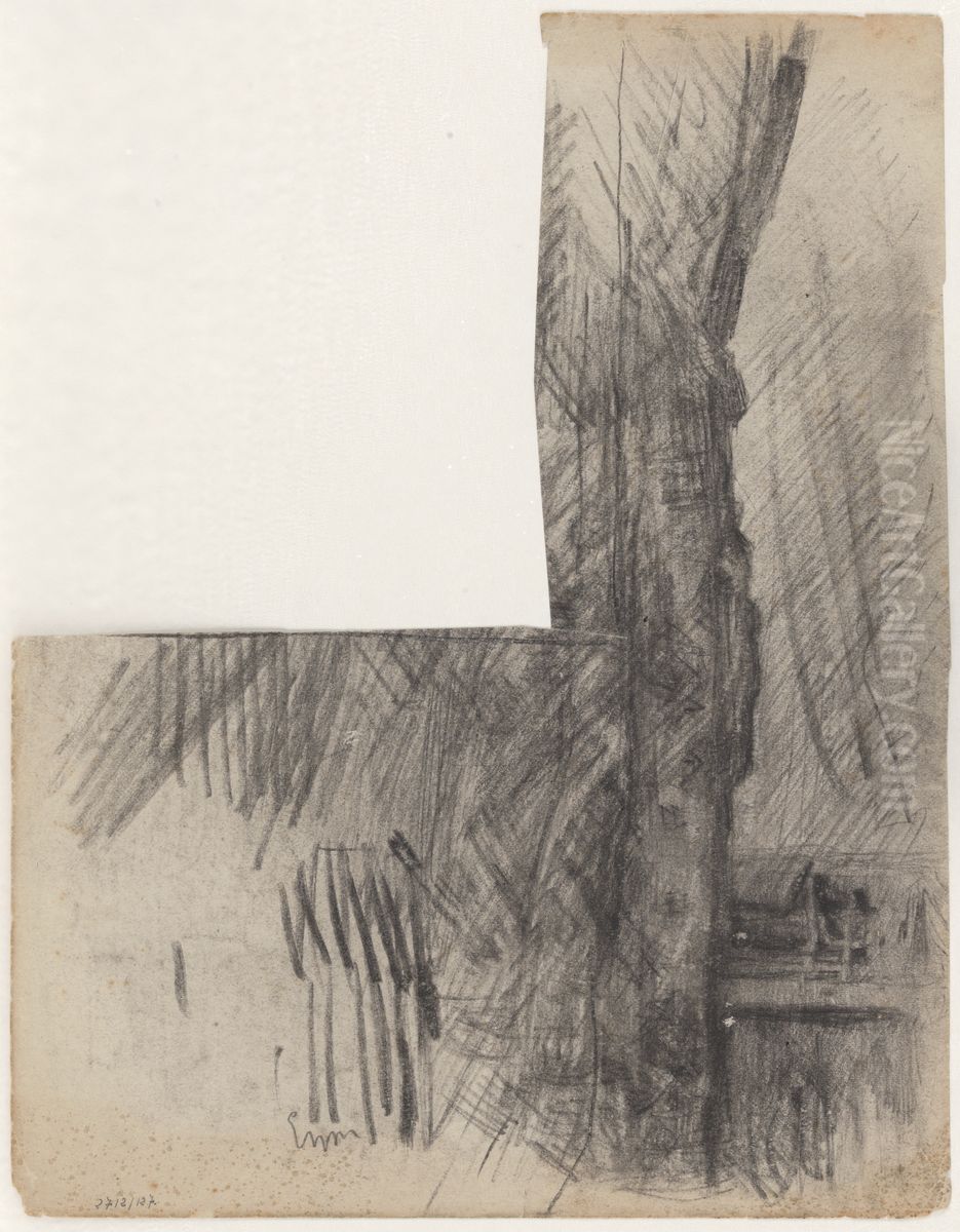 Fragment van raam met opgetrokken overgordijn Oil Painting by James Ensor