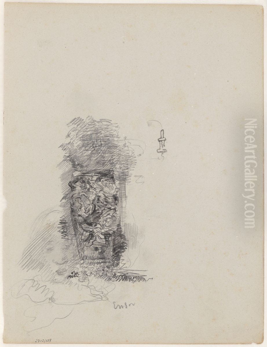 Vaas met bloemornamenten Oil Painting by James Ensor