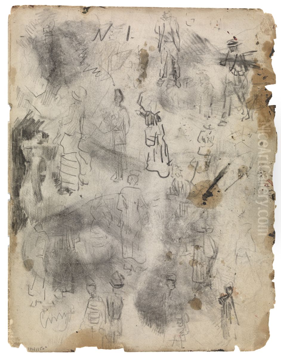 Silhouetten Oil Painting by James Ensor