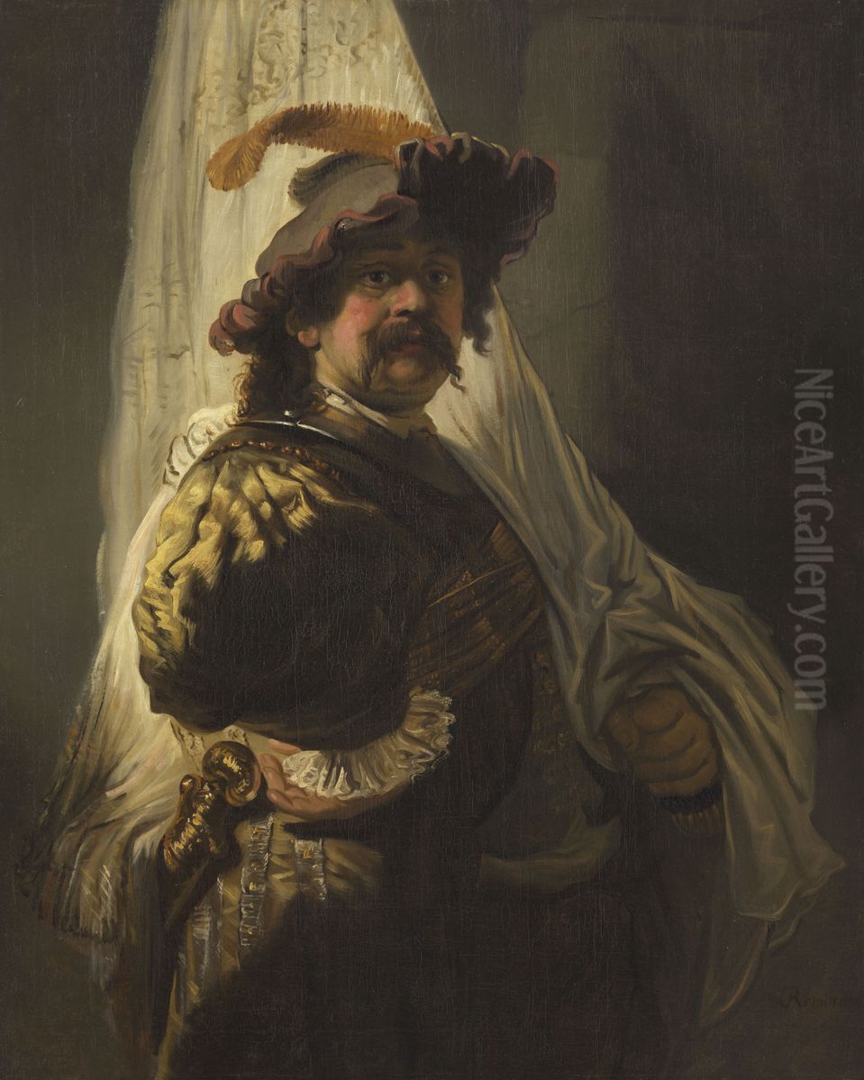 The standard-bearer Oil Painting by Rembrandt