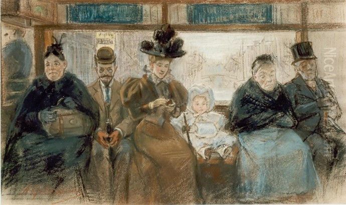 Bien etonnes de se trouver ensemble Oil Painting by Anna Gildemeester