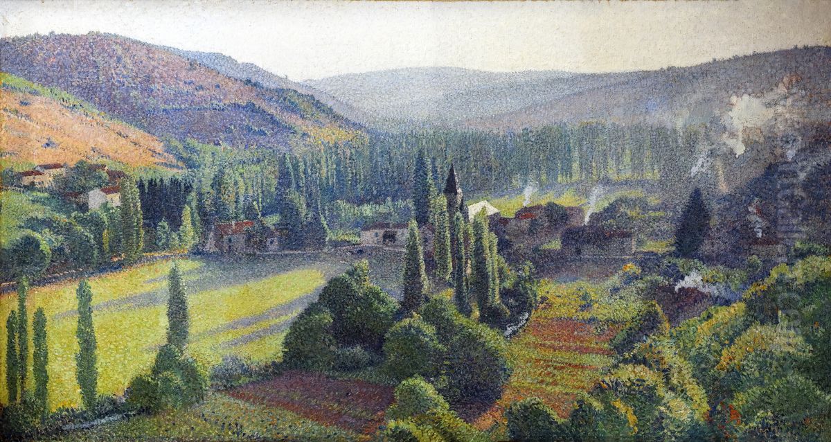 Labastide-du-Vert, in the morning Oil Painting by Henri-Jean Guillaume Martin