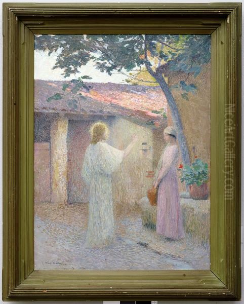 Christ and the Woman of Samaria Oil Painting by Henri-Jean Guillaume Martin