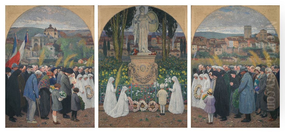 Le Monument aux morts Oil Painting by Henri-Jean Guillaume Martin
