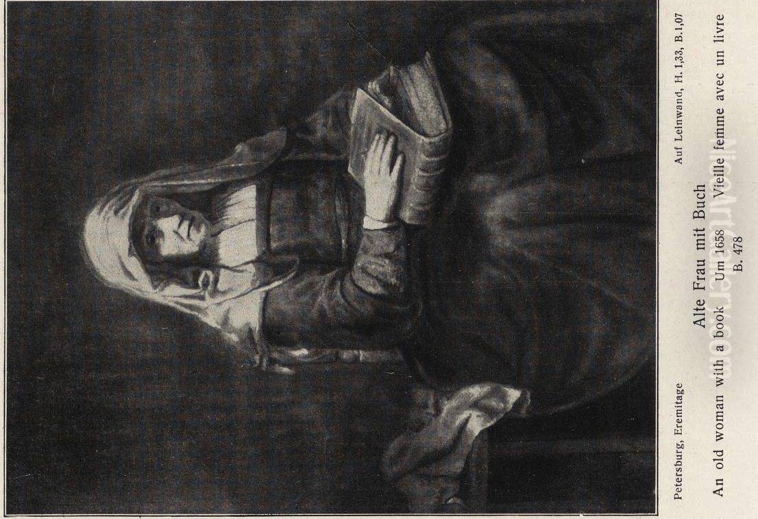 An Old Woman with a Book Oil Painting by Rembrandt