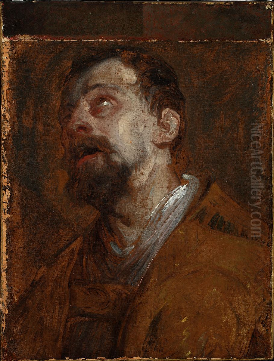 Study of the head of St. Hubertus (?) Oil Painting by Sir Anthony Van Dyck