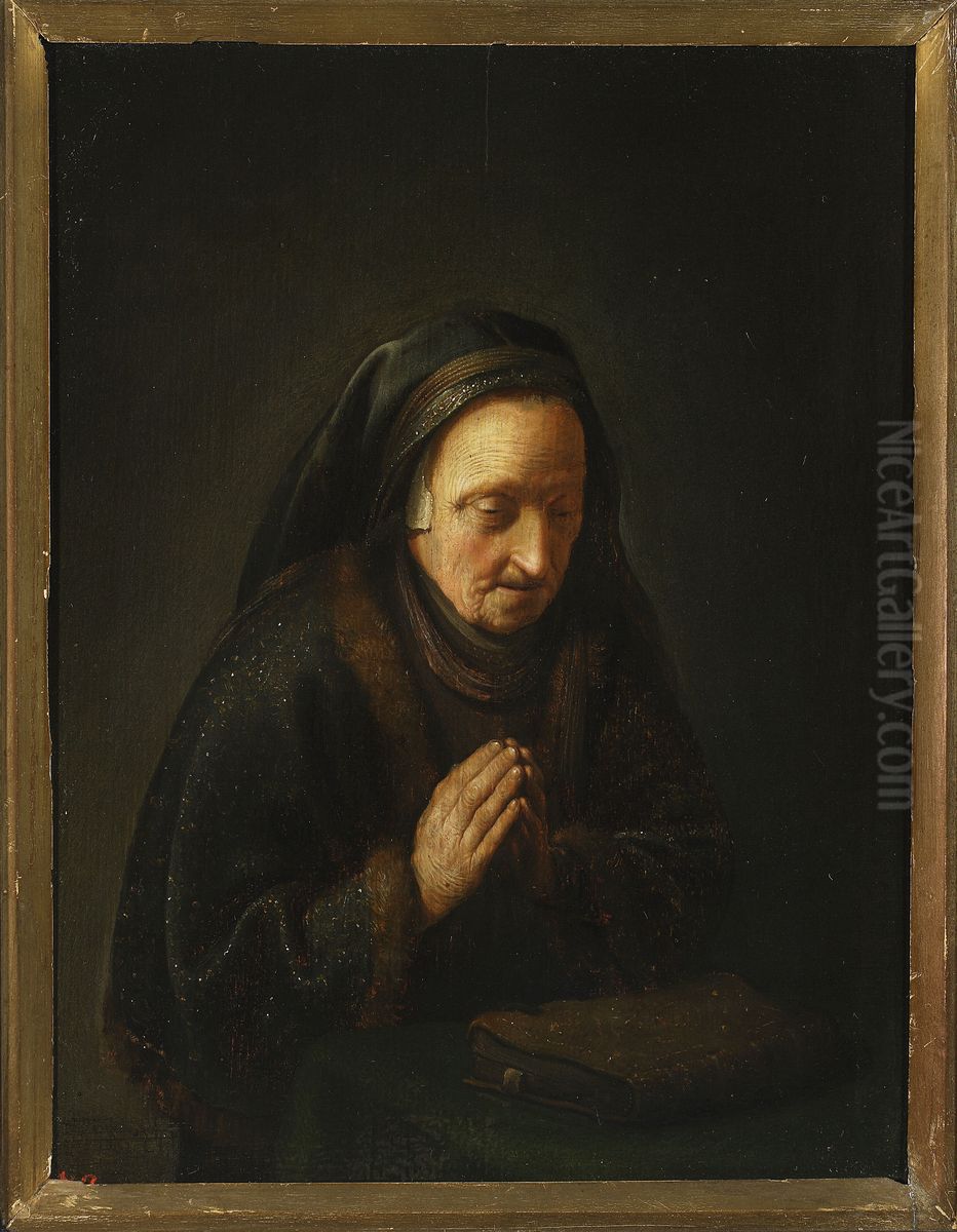 Praying old woman Oil Painting by Gerrit Dou