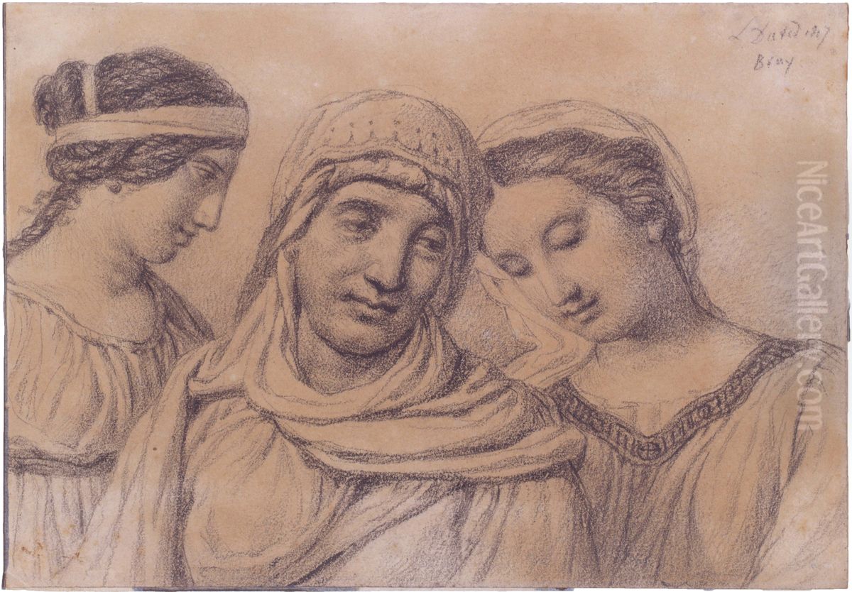 Drie vrouwen Oil Painting by Jacques-Louis David Drie vrouwen Oil Painting by Jacques-Louis David