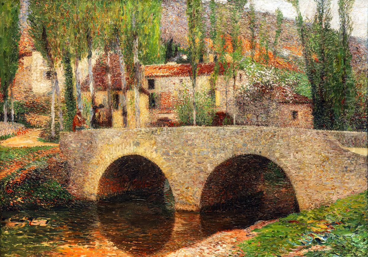 The Labastide-du-Vert Bridge Oil Painting by Henri-Jean Guillaume Martin
