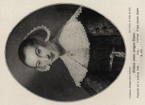 Oval portrait of a young lady aged 18