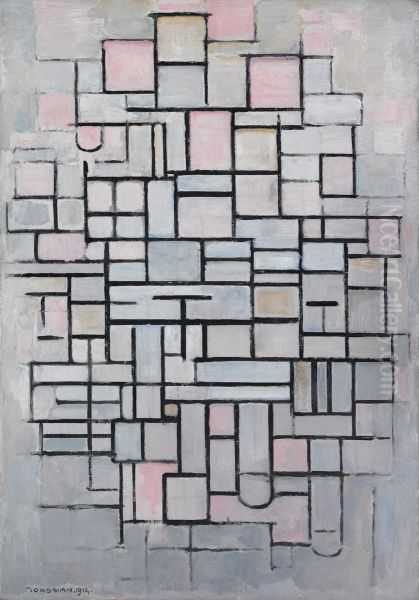 Composition No. IV (Compositie No. IV) / Compositie 6 Oil Painting by Piet Mondrian