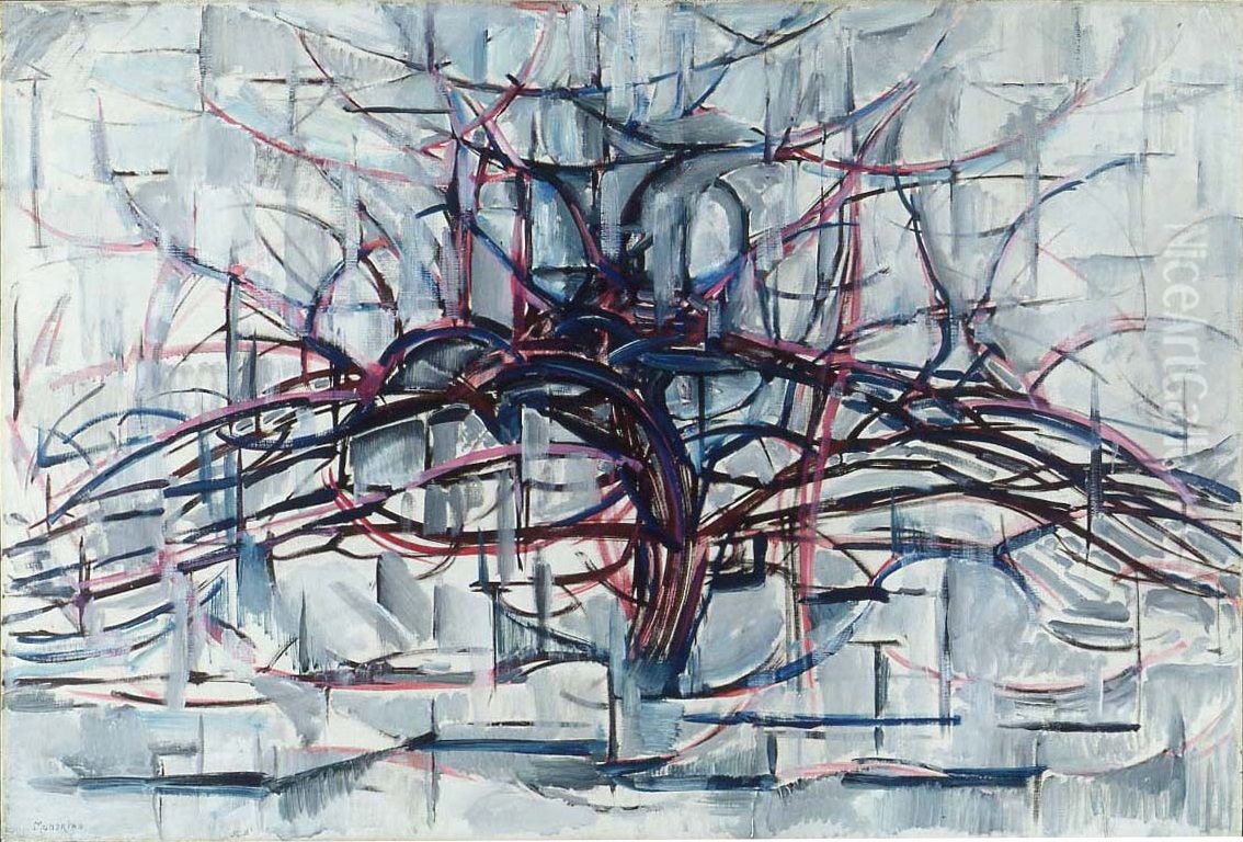 Horizontal Tree Oil Painting by Piet Mondrian