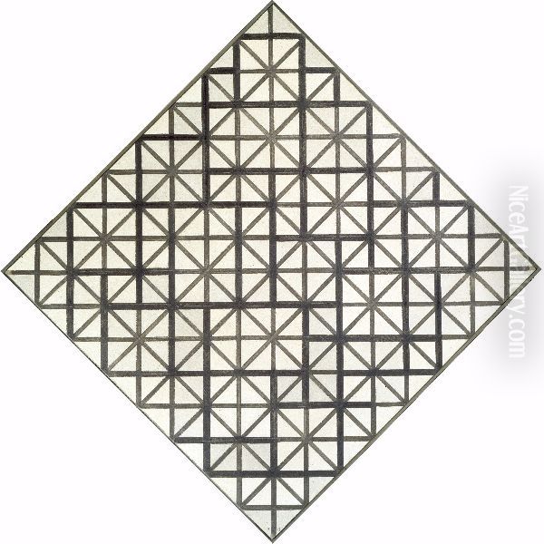 Composition with Gray Lines Oil Painting by Piet Mondrian