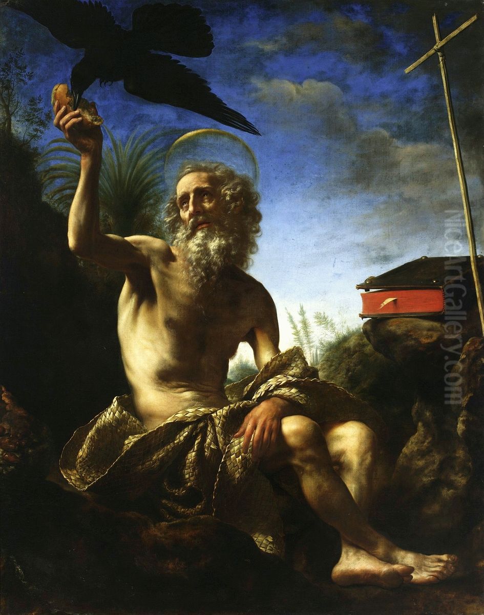 Saint Paul the hermit. Oil Painting by Carlo Dolci