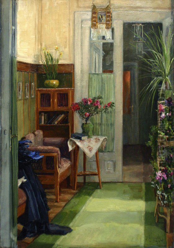 Interieur Oil Painting by Malva Schalek