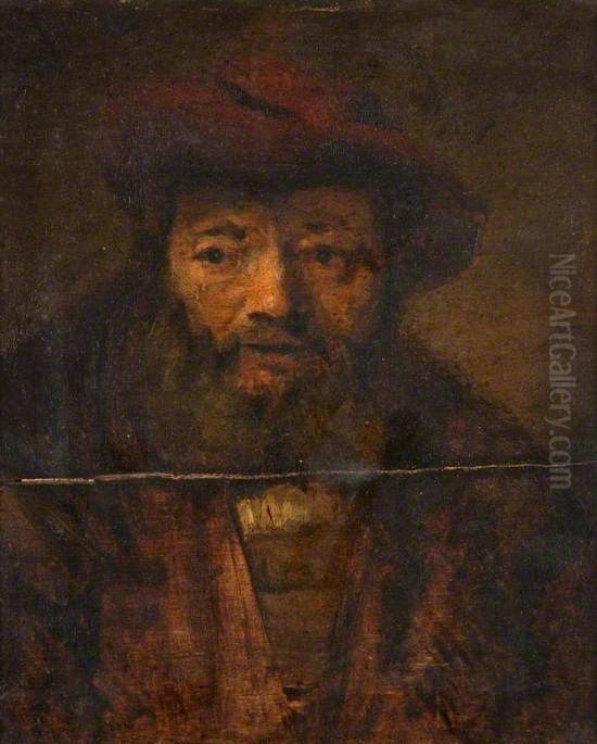 Head of a Bearded Man Oil Painting by Rembrandt