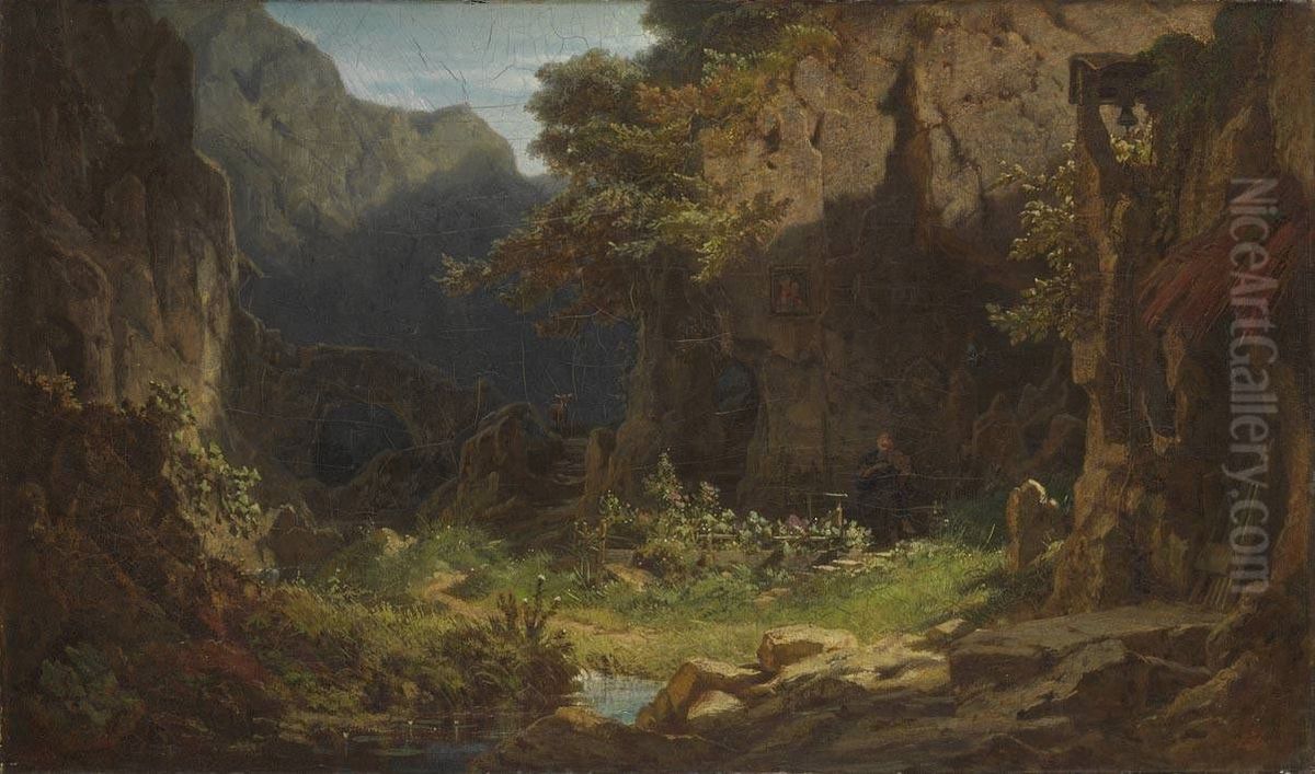 A recluse playing violin Oil Painting by Carl Spitzweg