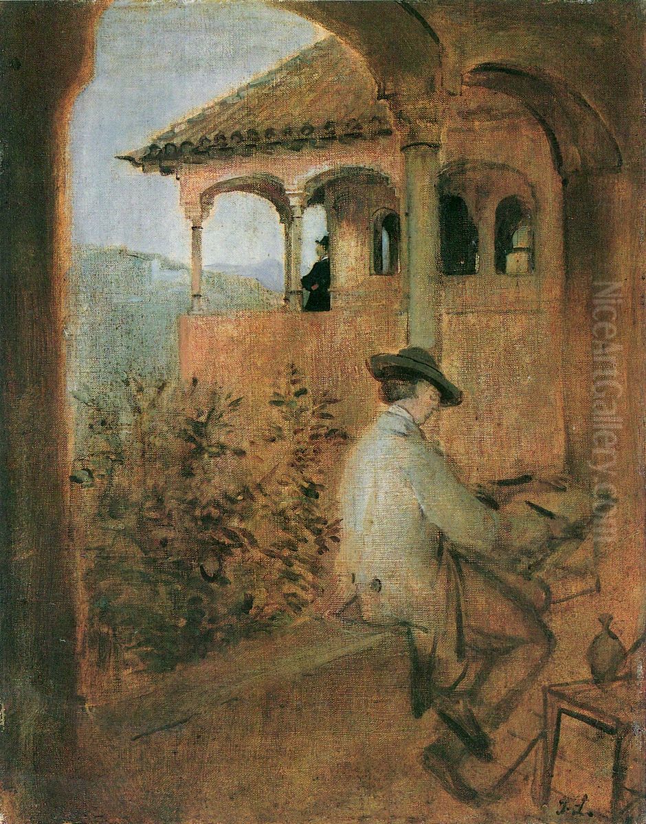Tocador de la Reina auf derAlhambra Oil Painting by Lenbach Franz Von