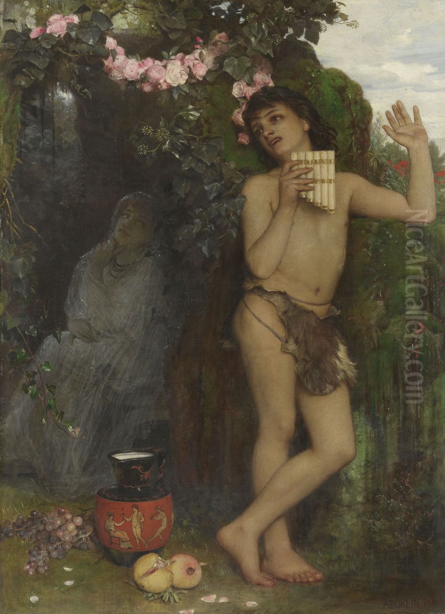 Die Klage des Hirten (Amaryllis) Oil Painting by Arnold Bocklin