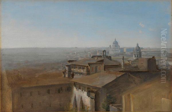 Blick von der Villa Malta auf Sankt Peter Oil Painting by Johann Georg von Dillis