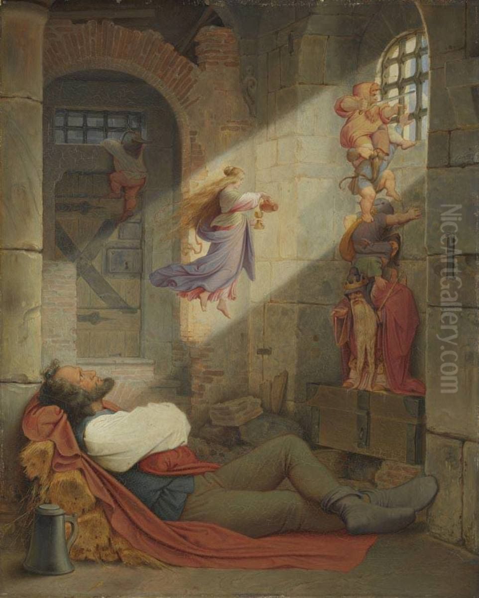 Der Traum des Gefangenen Oil Painting by Moritz von Schwind