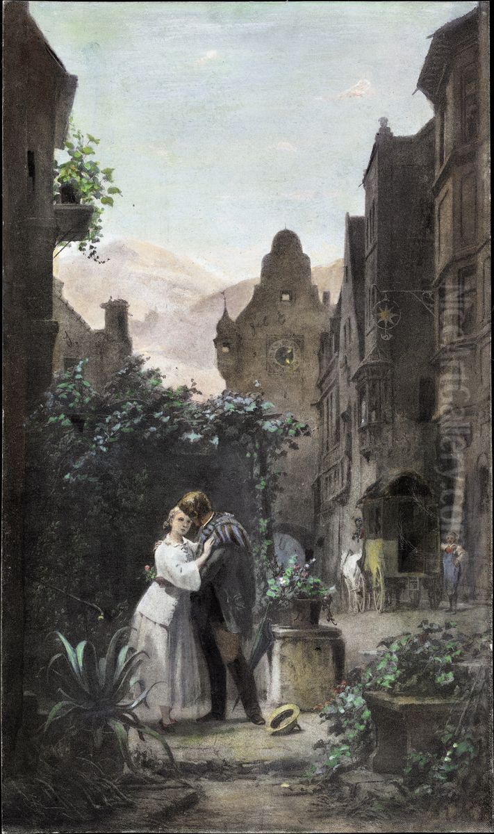 Farewell Oil Painting by Carl Spitzweg