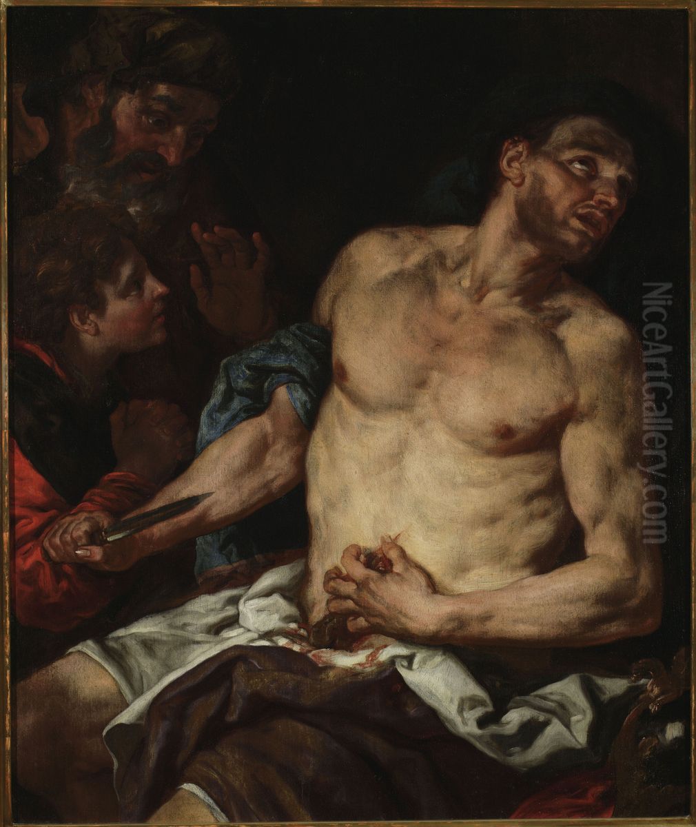 The death of Cato Oil Painting by Johann Carl Loth
