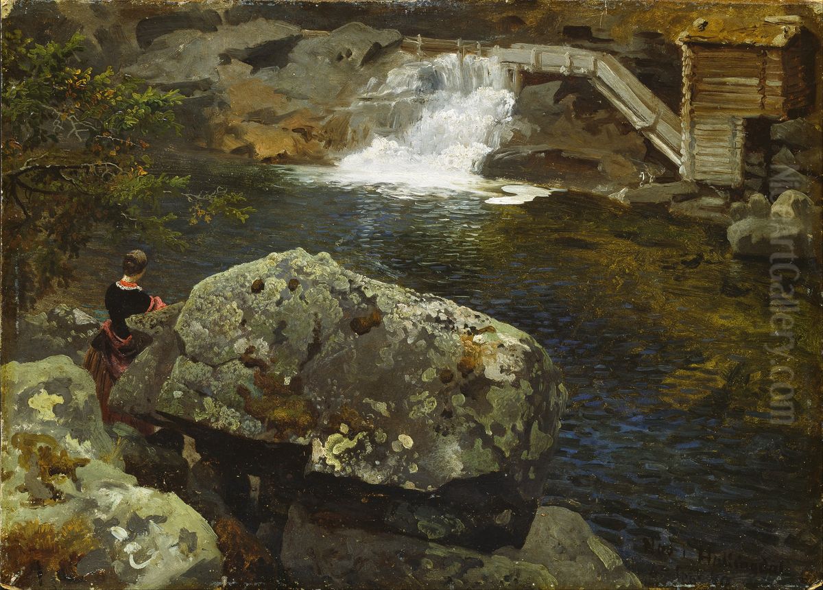 En molledam Oil Painting by Hans Gude