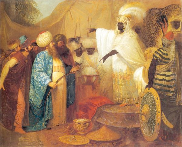 Persijos pasiuntiniai pas Etiopijos karaliu. Oil Painting by Franciszek Smuglewicz