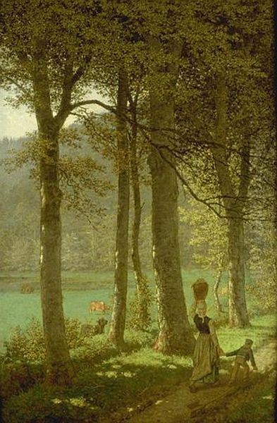 A la queue de l'etang de Brezal Oil Painting by Jean-Edouard Dargent A la queue de l'etang de Brezal Oil Painting by Jean-Edouard Dargent