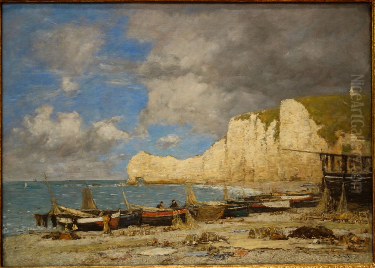 Etretat Oil Painting by Eugene Louis Boudin