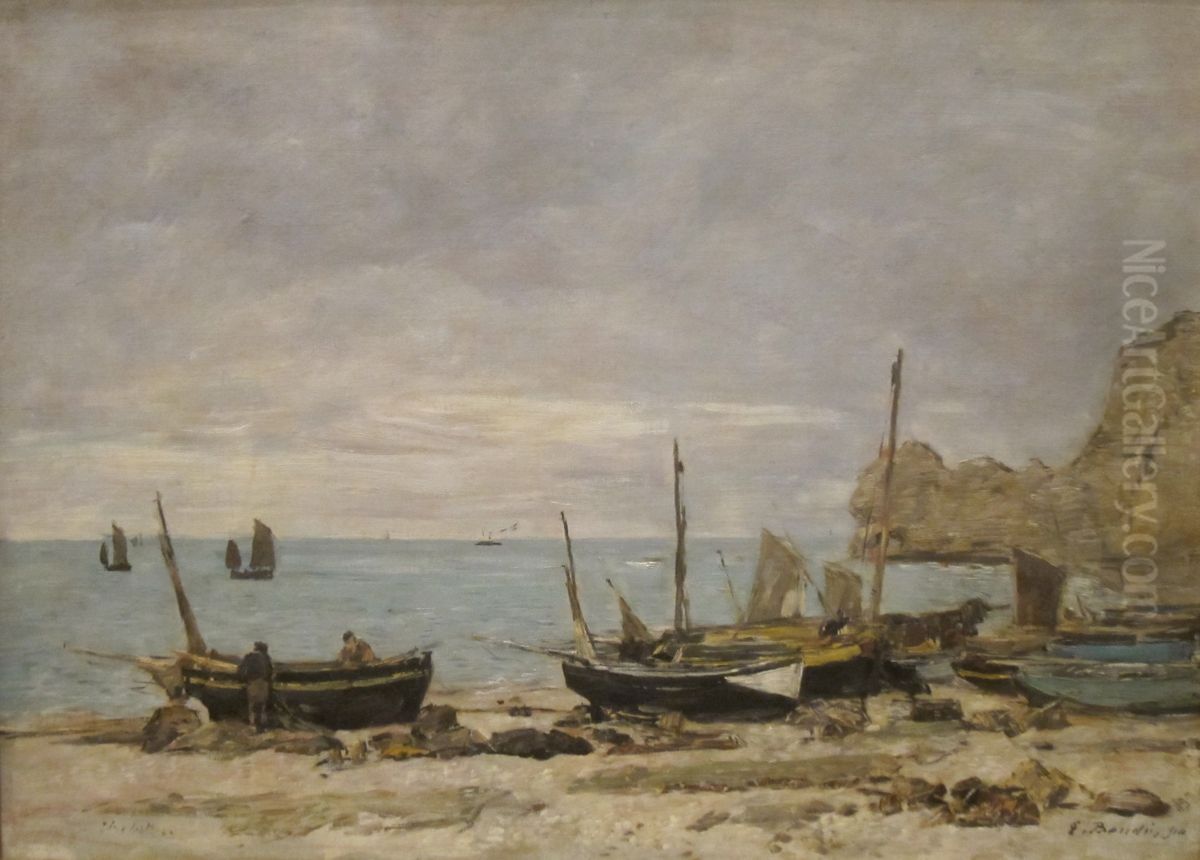 Etretat Oil Painting by Eugene Louis Boudin