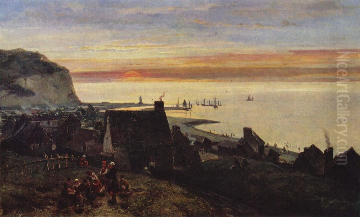 Saint-Valery-en-Caux Oil Painting by Johan Jongkind